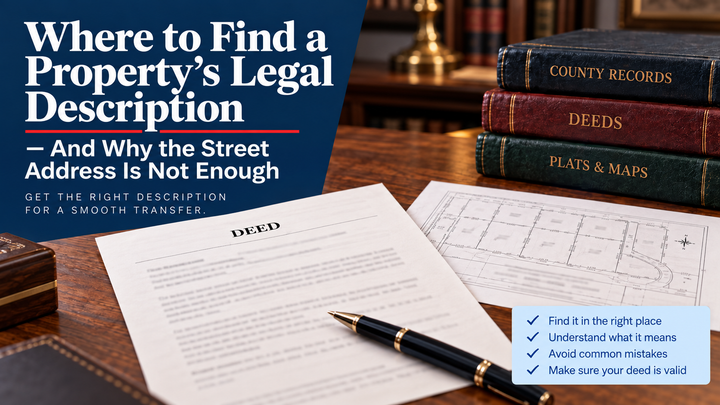 Where to Find a Property’s Legal Description and Why the Street Address Is Not Enough