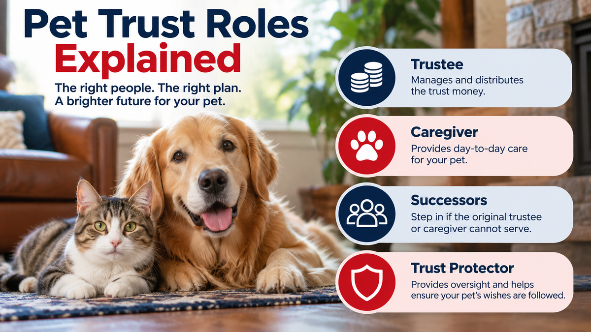 Pet Trust Roles Explained: Trustee, Caregiver, Successors, and Trust Protector