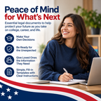 Peace of mind for what's next with young adult legal documents, including fill-in templates and clear instructions